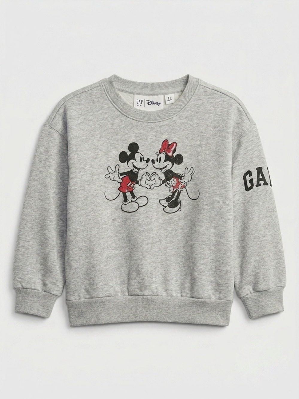 GAP Kids x Disney Mickey and Minnie Heart Crewneck Sweatshirt - small (6-7)